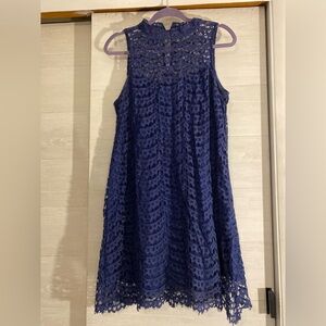 Sleeveless Navy Lace Dress